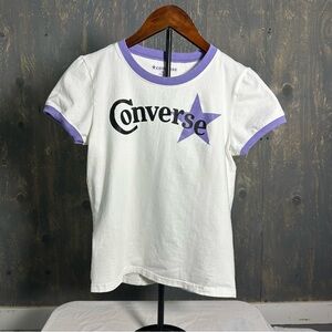 Converse Tee in White and Purple
